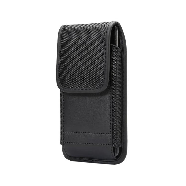 Practical Nylon Waist Bag With Card Slot - compact black nylon oxford waist pouch with phone pocket and card slot, water‑resistant for hiking and commuting
