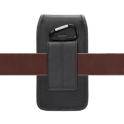 Practical Nylon Waist Bag With Card Slot – compact black nylon oxford phone pouch with belt loop and carabiner for hiking, cycling, commuting