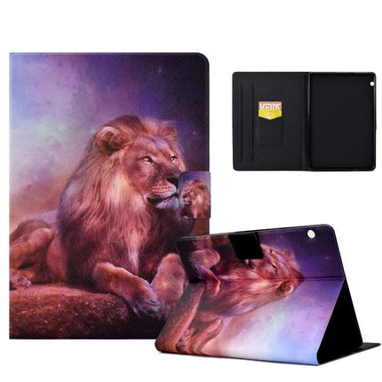 Pressed TPU Leather Protective Case for Samsung Galaxy Tab A 8.0 with lion print, flip stand and card slot, hands-free viewing protective folio