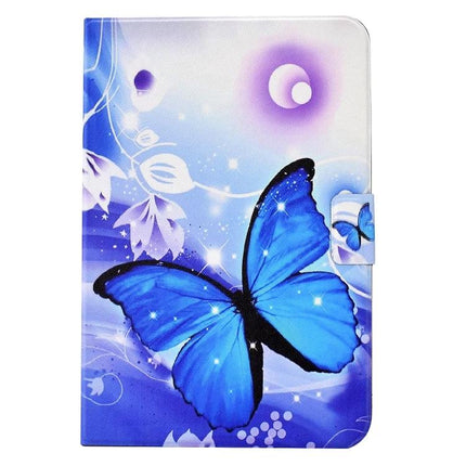 Protective TPU Leather Case for Huawei MatePad T 10 and T 10s - blue butterfly flip stand cover