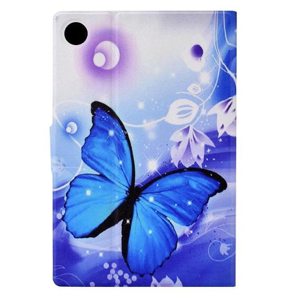 Protective TPU Leather Case for Huawei MatePad T 10 and T 10s - blue butterfly flip stand cover