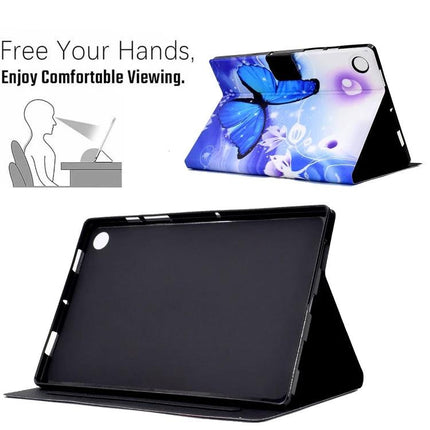 Protective TPU Leather Case for Huawei MatePad T 10 and T 10s - flip stand butterfly design for hands-free horizontal viewing, scratch and impact protection