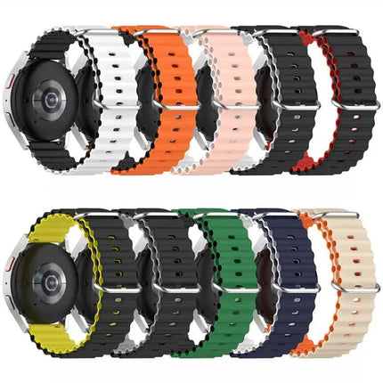 Universal Ocean-Style Silicone Two-Tone Watch Band 20mm 22mm