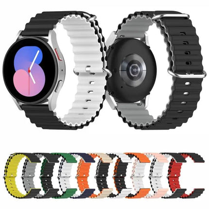 Universal Ocean-Style Silicone Two-Tone Watch Band 20mm 22mm