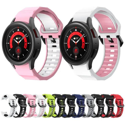 Two-Color Silicone Watch Band 20mm for Galaxy Watch5 Pro