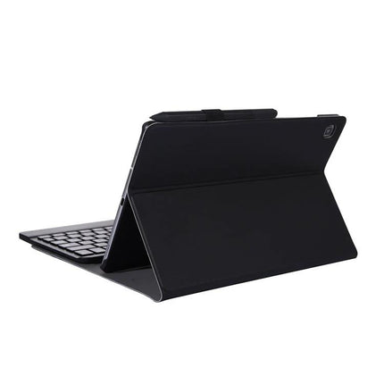 Protective Case with Bluetooth Keyboard and Stand for Galaxy Tab A 8.4 T307 - black folio case with detachable keyboard and foldable stand
