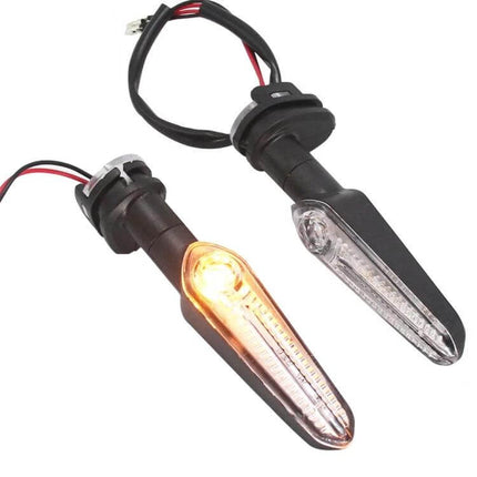 LED Turn Signal Lights for Yamaha Motorcycles, One Pair - slim amber LED motorcycle front or rear indicators, durable ABS PC PA construction
