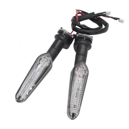 LED Turn Signal Lights for Yamaha Motorcycles, One Pair - slim black LED indicators with wiring, durable ABS/PC/PA construction for front or rear visibility