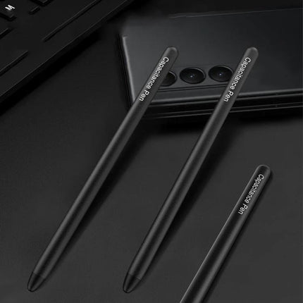 GKK Capacitive Stylus Pen for Samsung Galaxy Z Fold and S Series Phones - three black styluses on a Galaxy phone for precise notes and sketching