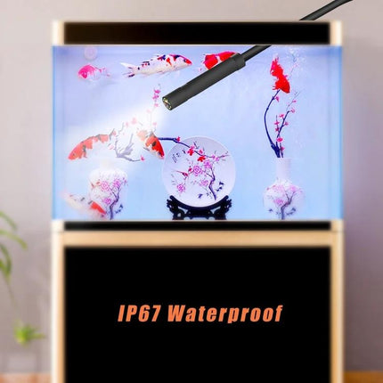 8mm Handheld Waterproof Endoscope for Pipe and Underwater Inspection inspecting aquarium tank with IP67 waterproof probe