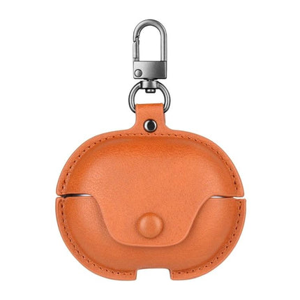 Protective Leather Case for Everyday Earbud Travel Needs - Orange PU Leather Keychain Case
