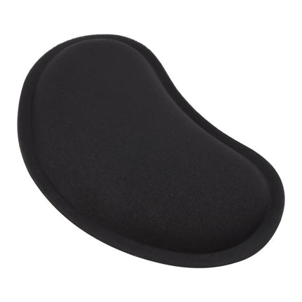 Memory Foam Wrist Guard for Everyday Mouse Support in black, contoured ergonomic pad for desk and gaming comfort
