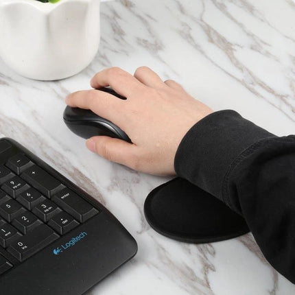 Memory Foam Wrist Guard for Everyday Mouse Support - black ergonomic wrist pad under hand for mouse comfort and reduced fatigue