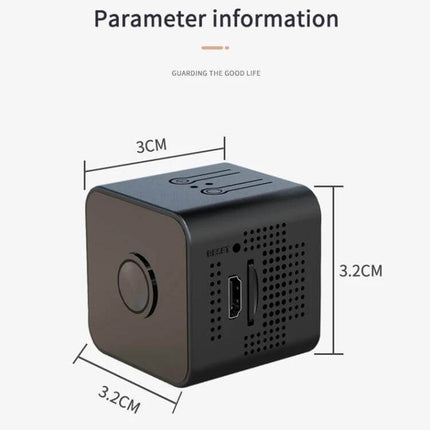 X1 Compact WiFi Camera for Home Security with Night Vision - compact 3.2cm cube, motion detection, night vision, WiFi monitoring for apartments and small offices