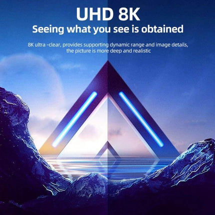 HDMI to Micro HDMI Adapter for Everyday Device Connections showing UHD 8K streaming from mobile to TV with easy plug-and-play setup