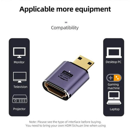 HDMI to Micro HDMI Adapter for Everyday Device Connections - compact metal adapter for connecting cameras, phones, tablets to TV, monitor, projector