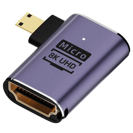 HDMI to Micro HDMI Adapter for Everyday Device Connections compact purple 8K UHD PVC adapter for TVs monitors smartphones tablets