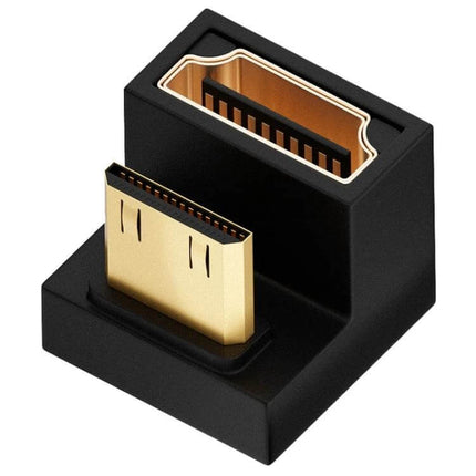 HDMI to Micro HDMI Adapter for Everyday Device Connections — compact black right-angle adapter with gold-plated connectors for TVs, monitors, cameras
