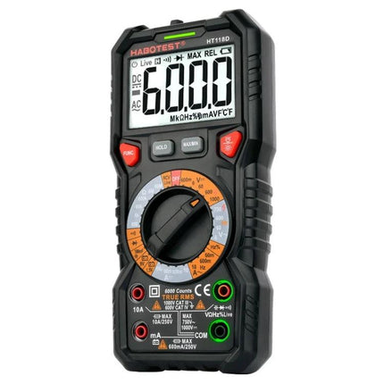 HABOTEST Portable Digital Multimeter for Electrical Testing - handheld multimeter with large LCD, rotary dial and safety ports for technicians and hobbyists