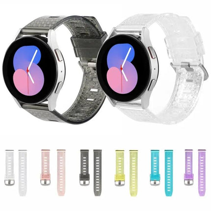 Clear Glitter Diamond Texture Silicone Watch Band 20mm 22mm