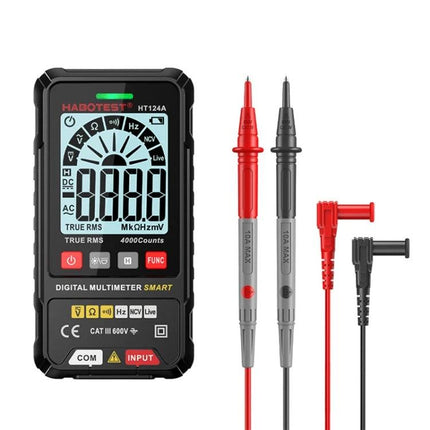 HABOTEST Mini Digital Multimeter for Basic Electrical Testing compact handheld meter with probes and leads, automatic ranging, continuity buzzer