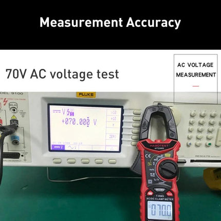 HABOTEST Digital Clamp Multimeter for Electrical Testing and Measurement showing 70V AC voltage test and display for accurate readings