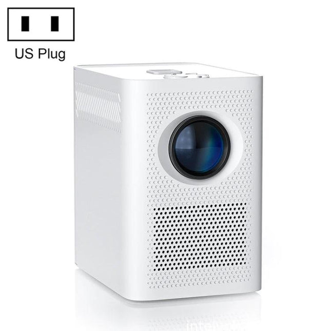 Portable Android WiFi Projector for Home Entertainment and Presentations compact white portable projector with wireless connectivity and US plug