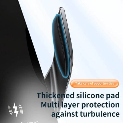 Smart Induction Car Phone Holder With Auto Clamp For Easy Use thickened silicone pad multi-layer protection against turbulence 15W wireless charging