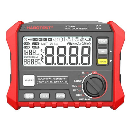 HABOTEST Leakage and Loop Resistance Tester for Safety Checks digital RCD loop tester with LCD display and rotary dial