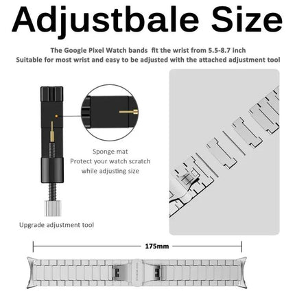 Stainless Steel Butterfly Buckle Watch Band For Pixel 41mm