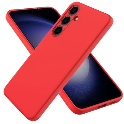 Phone Case For Samsung Devices Silicone Protection For Daily Life - slim red silicone protective case for Samsung with raised camera cutouts
