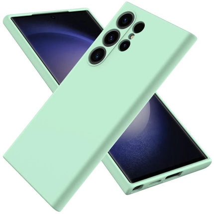 Phone Case For Samsung Devices Silicone Protection For Daily Life - mint slim silicone protective cover for Samsung with camera cutouts