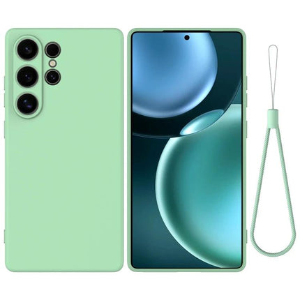 Phone Case For Samsung Devices Silicone Protection For Daily Life - slim mint silicone case with wrist strap