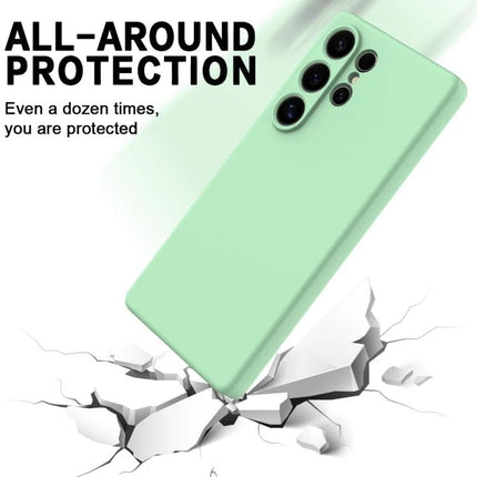 Phone Case For Samsung Devices Silicone Protection For Daily Life - slim mint silicone protective case showing camera cutouts and all-around protection
