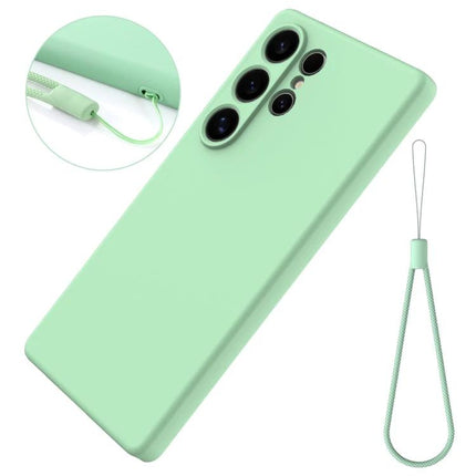 Phone Case For Samsung Devices Silicone Protection For Daily Life slim mint green silicone case with lanyard for scratch and drop protection