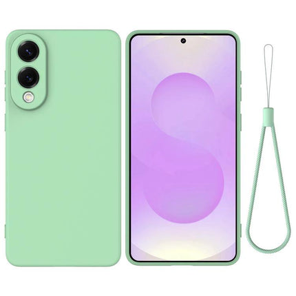 Samsung Silicone Phone Case for Everyday Protection - mint green ultra-thin silicone case with camera cutout and wrist strap
