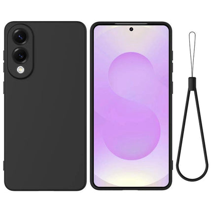 Samsung Silicone Phone Case for Everyday Protection - slim black silicone case for Samsung phone with camera cutouts and wrist strap