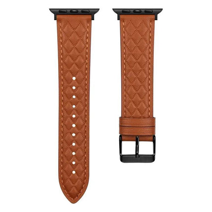 Apple Watch Band Genuine Leather Rhombus Pattern 38-41mm