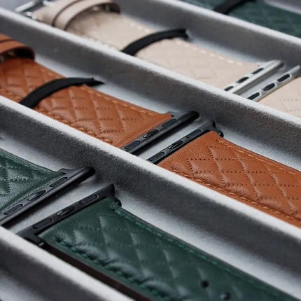 Apple Watch Band Genuine Leather Rhombus Pattern 38-41mm