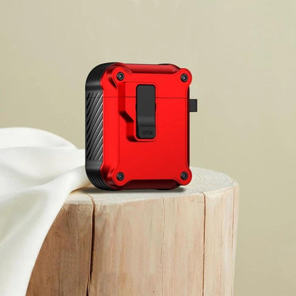 Keep Your AirPods Protected with Eagle Case for Daily Use - red rugged protective AirPods case with clip, slim 360-degree protection