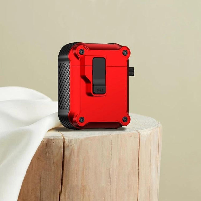 Keep Your AirPods Protected with Eagle Case for Daily Use - red rugged protective AirPods case with clip, slim 360-degree protection