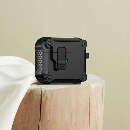 Eagle Protective Case for AirPods in Daily Use - rugged slim black protective shell for earbuds, anti-scratch drop-resistant design