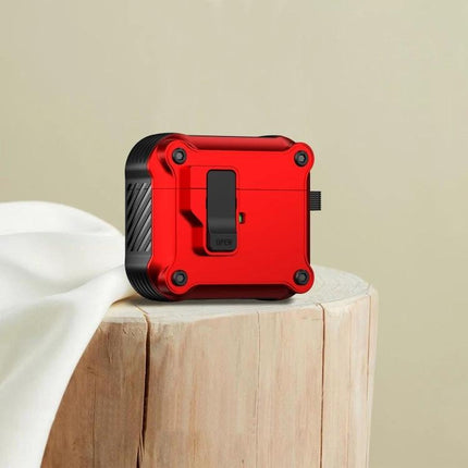 Eagle Protective Case for AirPods in Daily Use - rugged red protective shell with clip for commuting and workouts