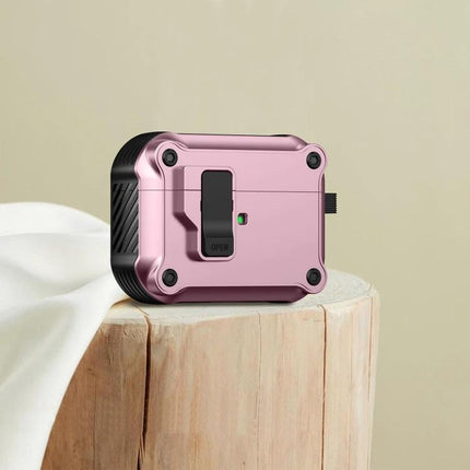 Eagle Protective Case for AirPods in Daily Use - rugged pink compact case protects earbuds from drops and scratches