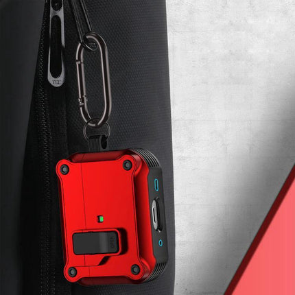 Eagle Protective Case for AirPods in Everyday Travel - red rugged clip-on case protecting AirPods during commuting and outings