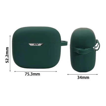 Silicone Protective Case for JBL Earphones, Daily Travel Essential — dark green slim silicone case fits charging without removal