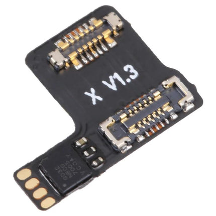 Face ID Repair Flex Cable for iPhone Face ID Fixes close-up of black flex cable with gold connectors and 'X V1.3' marking