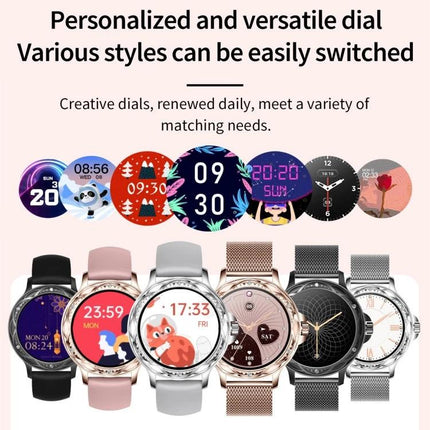 CF12 Steel Strap Wristband for Daily Fitness and Sleep Monitoring displaying multiple personalized watch faces and steel strap options