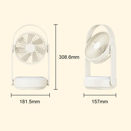 Rechargeable Portable USB Cooling Fan With LED Night Lamp