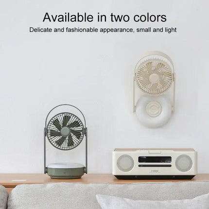 Rechargeable Portable USB Cooling Fan With LED Night Lamp